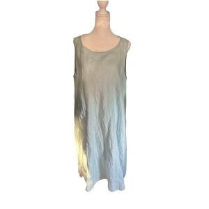Match‎ Point Dress Women's Linen Light Blue Medium Pockets Lagenlook Dress